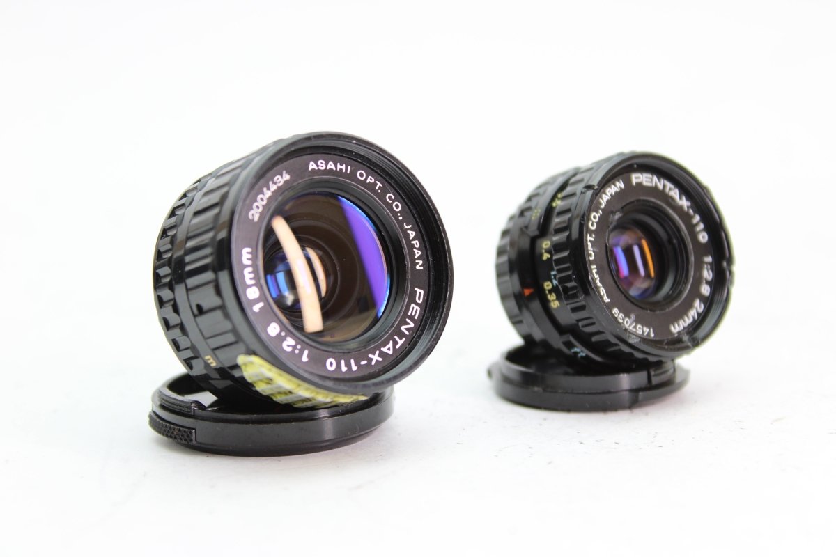 Pentax Auto 110 Set with 50mm, 24mm, 18mm lenses (#2256) - Pentax