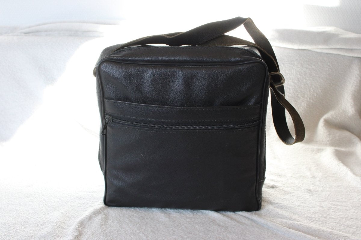 Vintage Black Leather Shoulder Camera Case - Unknown