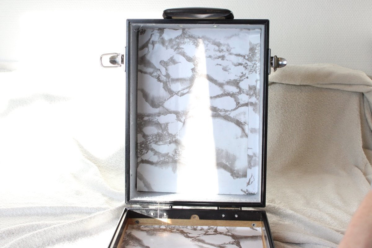 Vintage Black Metal Camera Case - Unknown