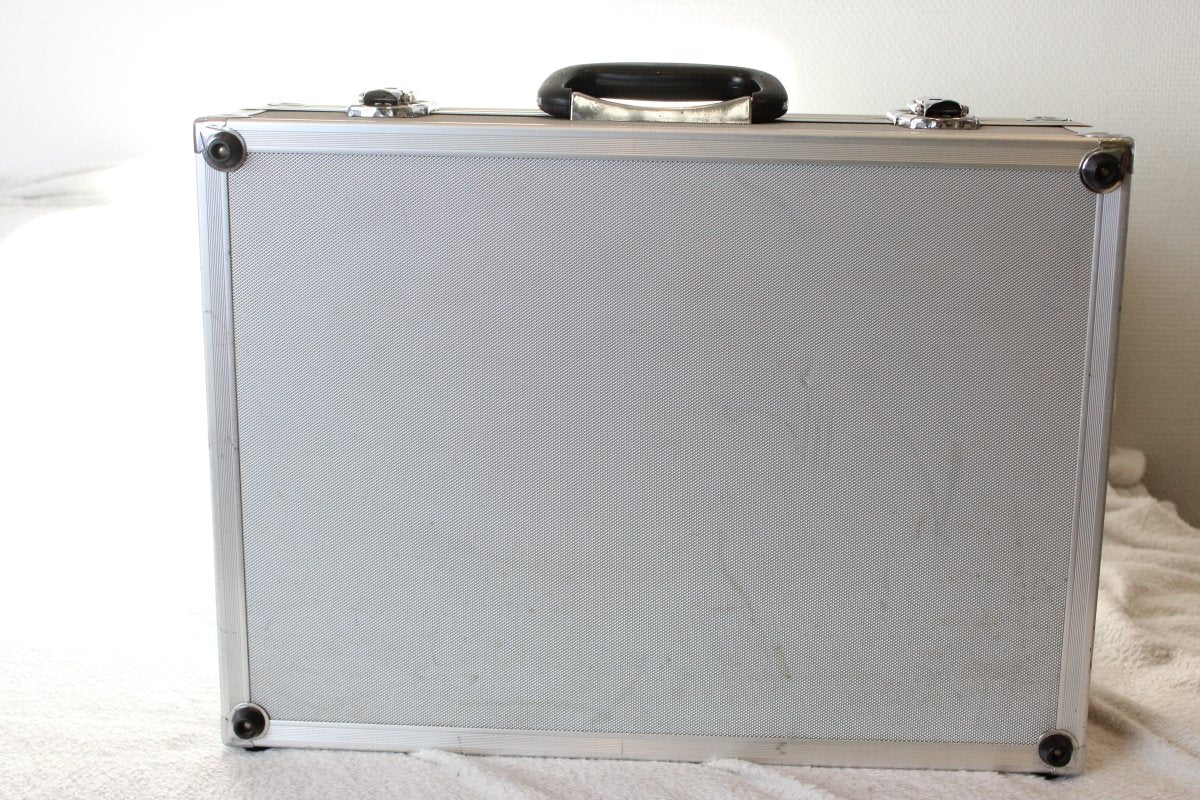 Vintage Large Silver Metal Camera Case - Unknown