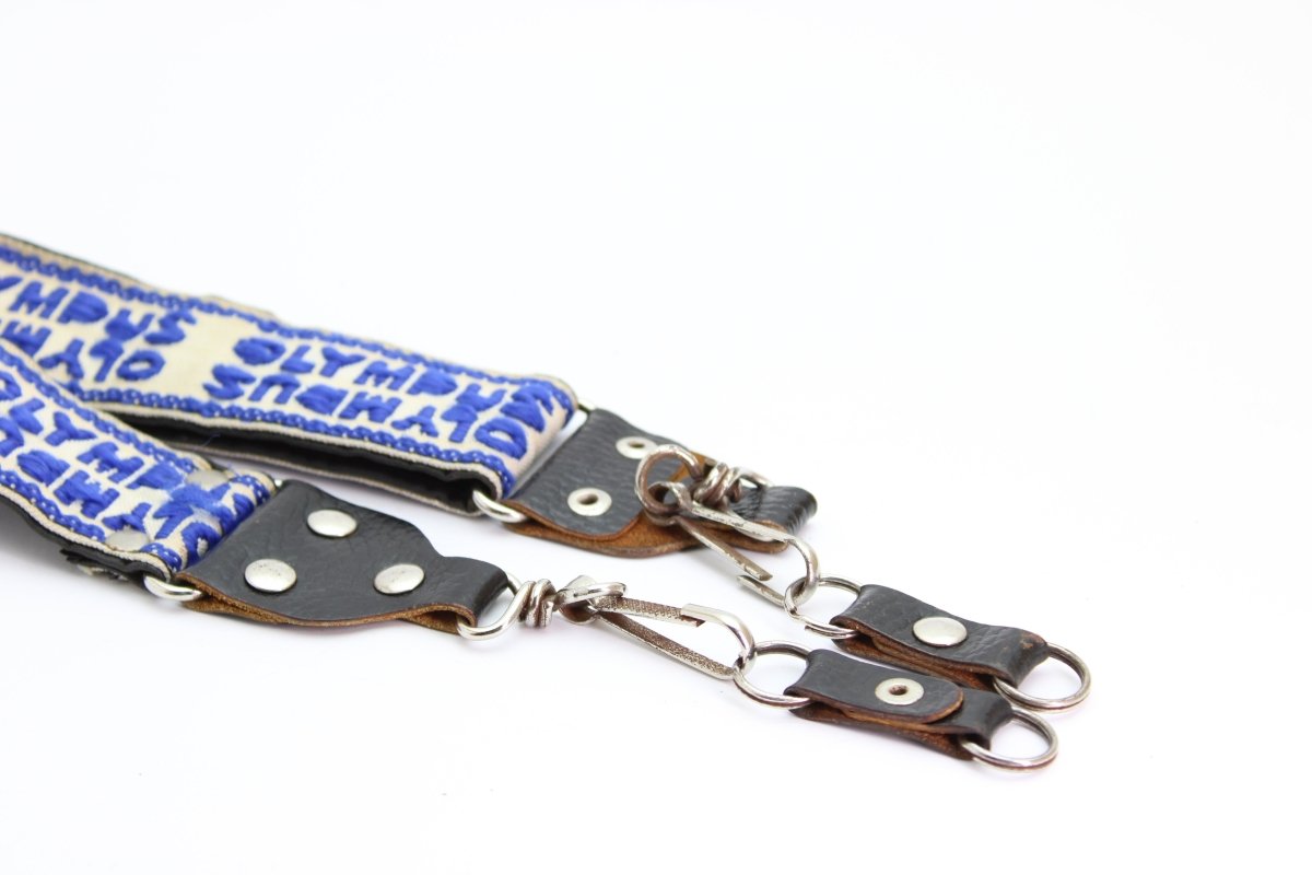 Olympus White/Blue Camera Strap (#2312) - Olympus